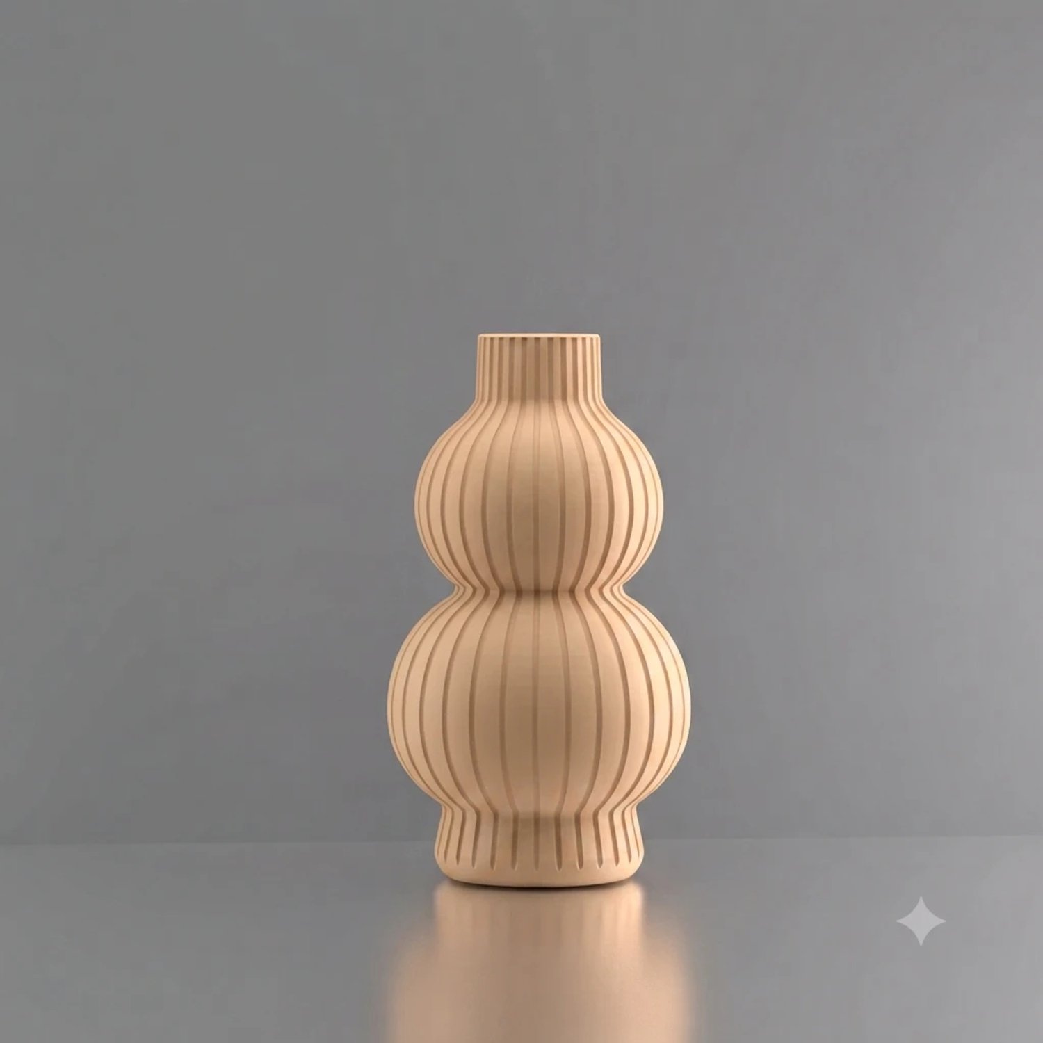 3d-gezellig Julia - Vaas - Waterdicht - Beige - Maat 25 cm - Kunststof - Modern - Bloemenvaas - 100% gerecycled PLA (bioplastic)