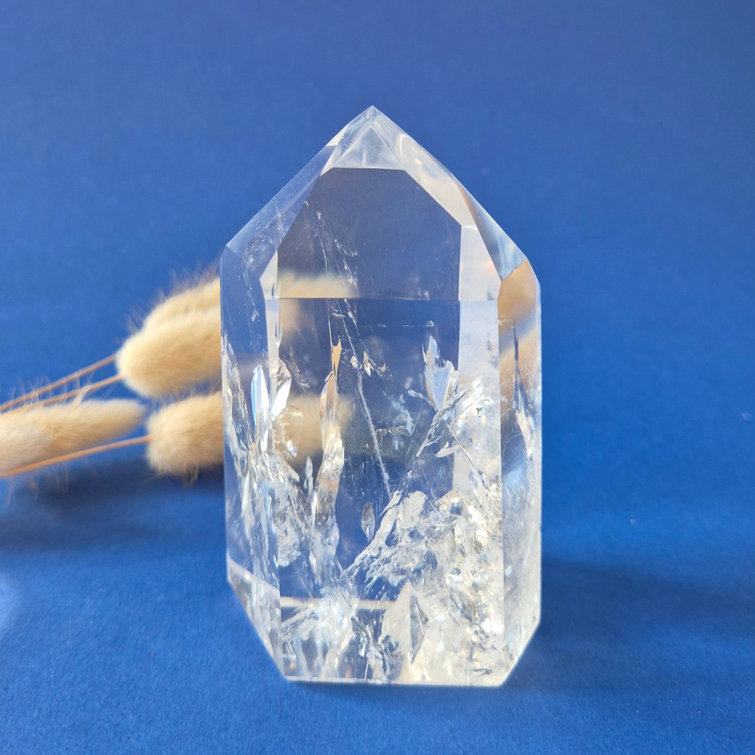 Moonlight Gemstones Premium Bergkristal Punt met Regenboog 400g – Clear Quartz Brazilië Meerkleurig