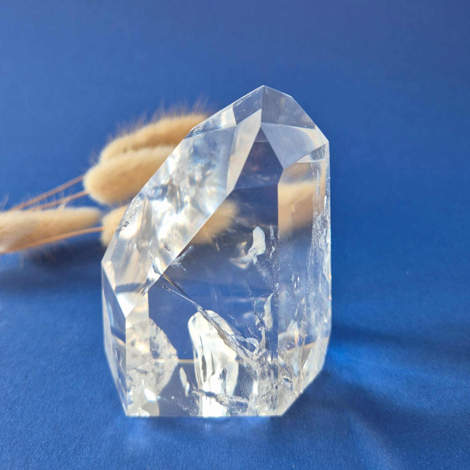 Moonlight Gemstones Premium Bergkristal Punt met Regenboog 342g – Clear Quartz Brazilië Meerkleurig