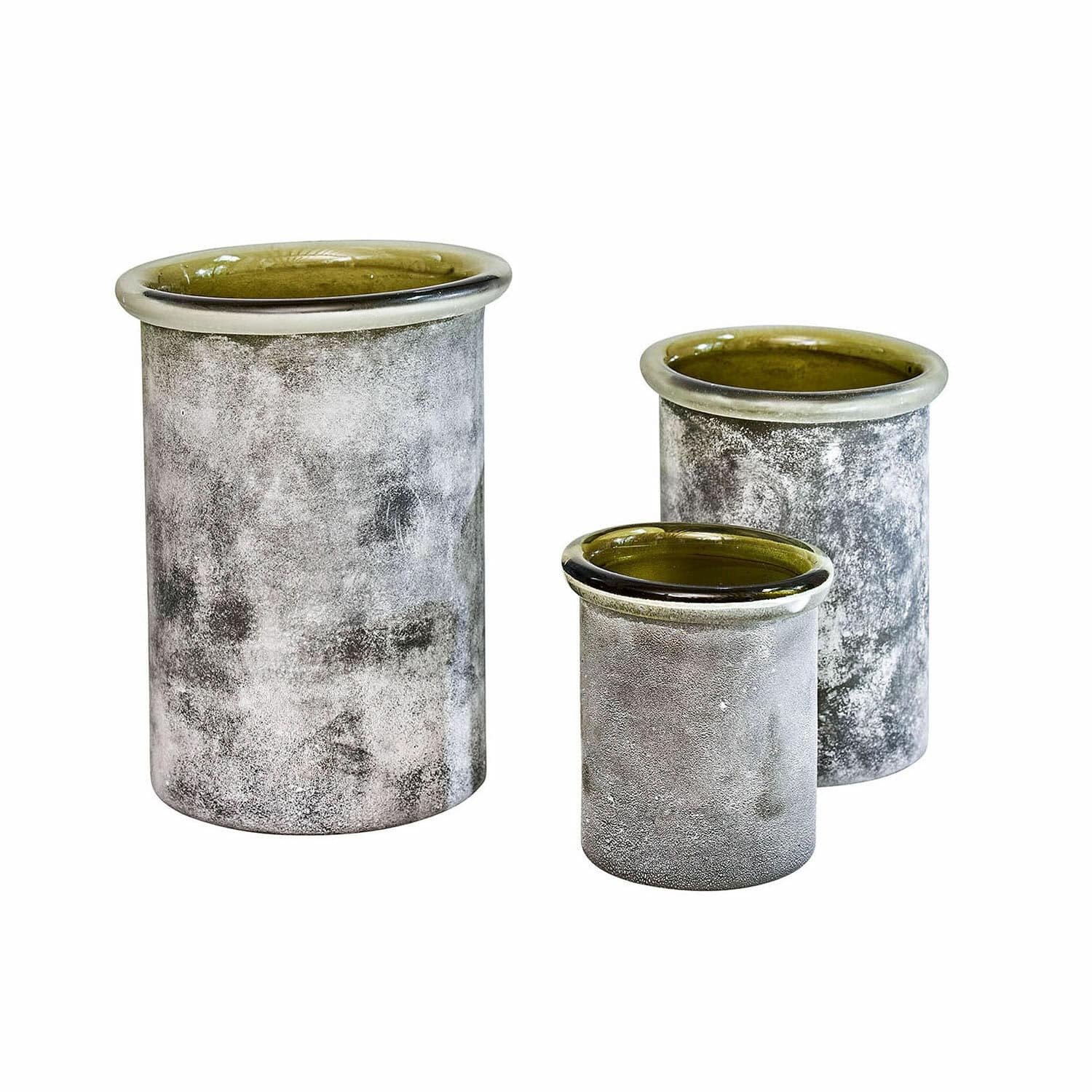 Loberon Windlicht set van 3 Iskira groen