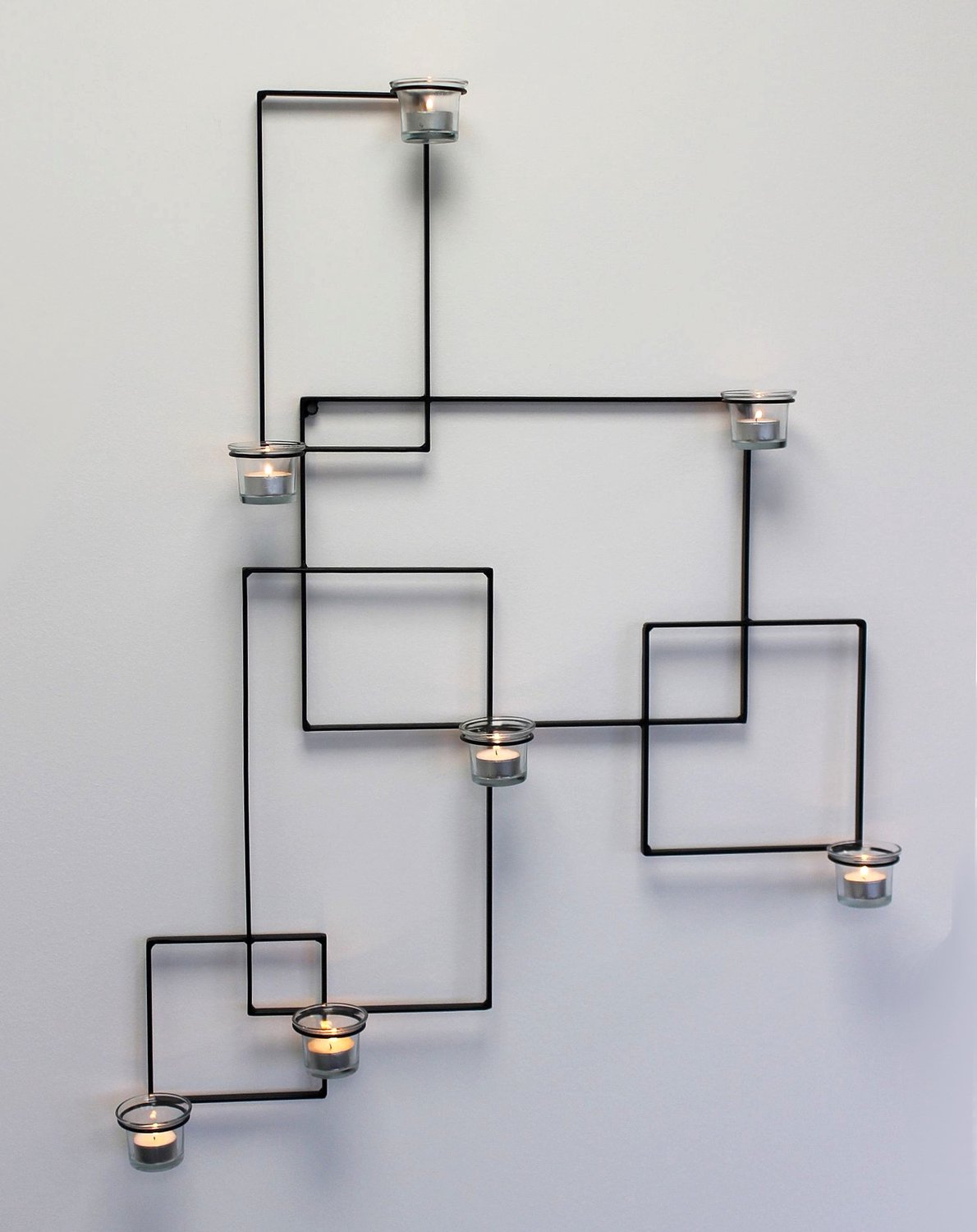 ‎DanDiBo DanDiBo Alegria Wandtheelichthouder - 7 theelichtjes - Zwart - 87 cm