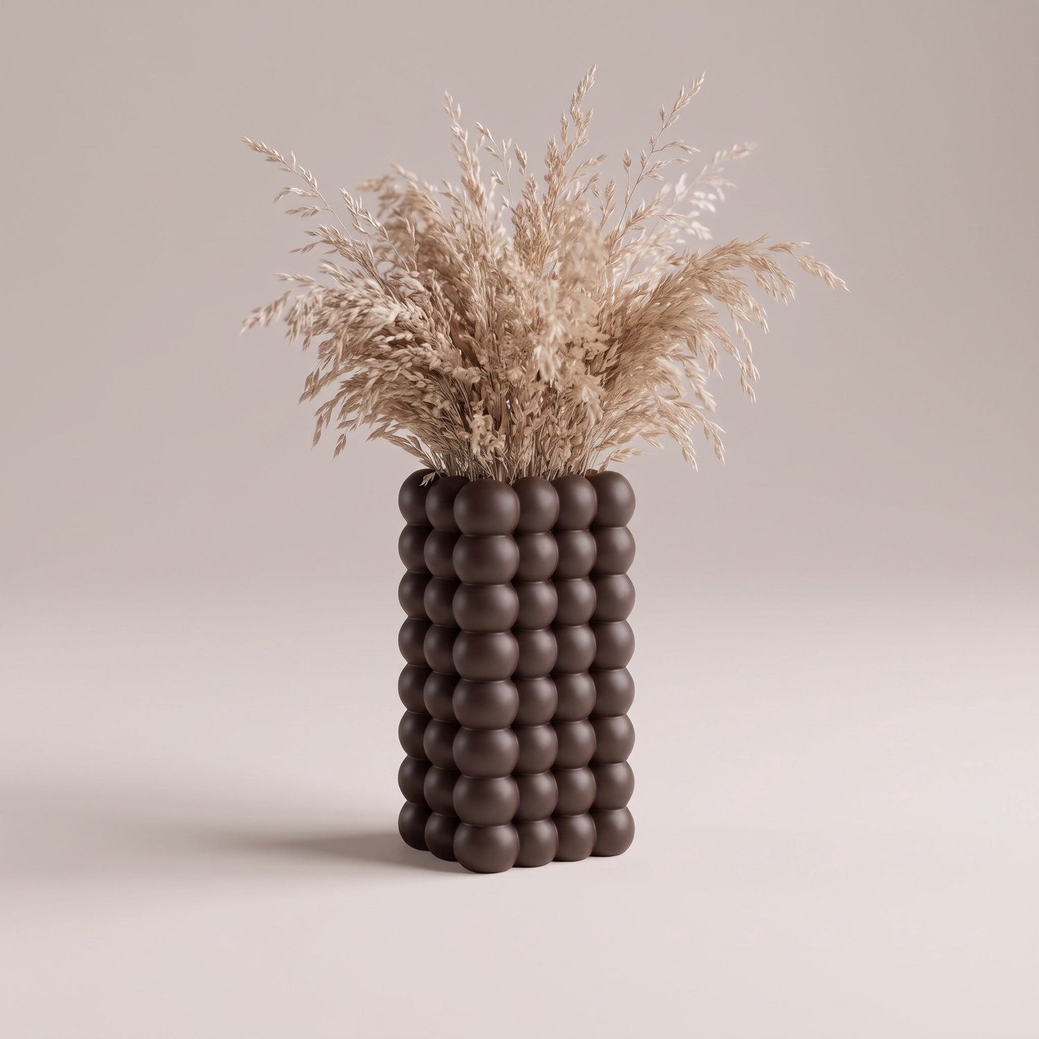 AUREA - Maison AUREA Bubbel Vaas Donker Bruin – Bloemenvaas voor Droogbloemen – Mat Donker Bruin Design – 18 cm