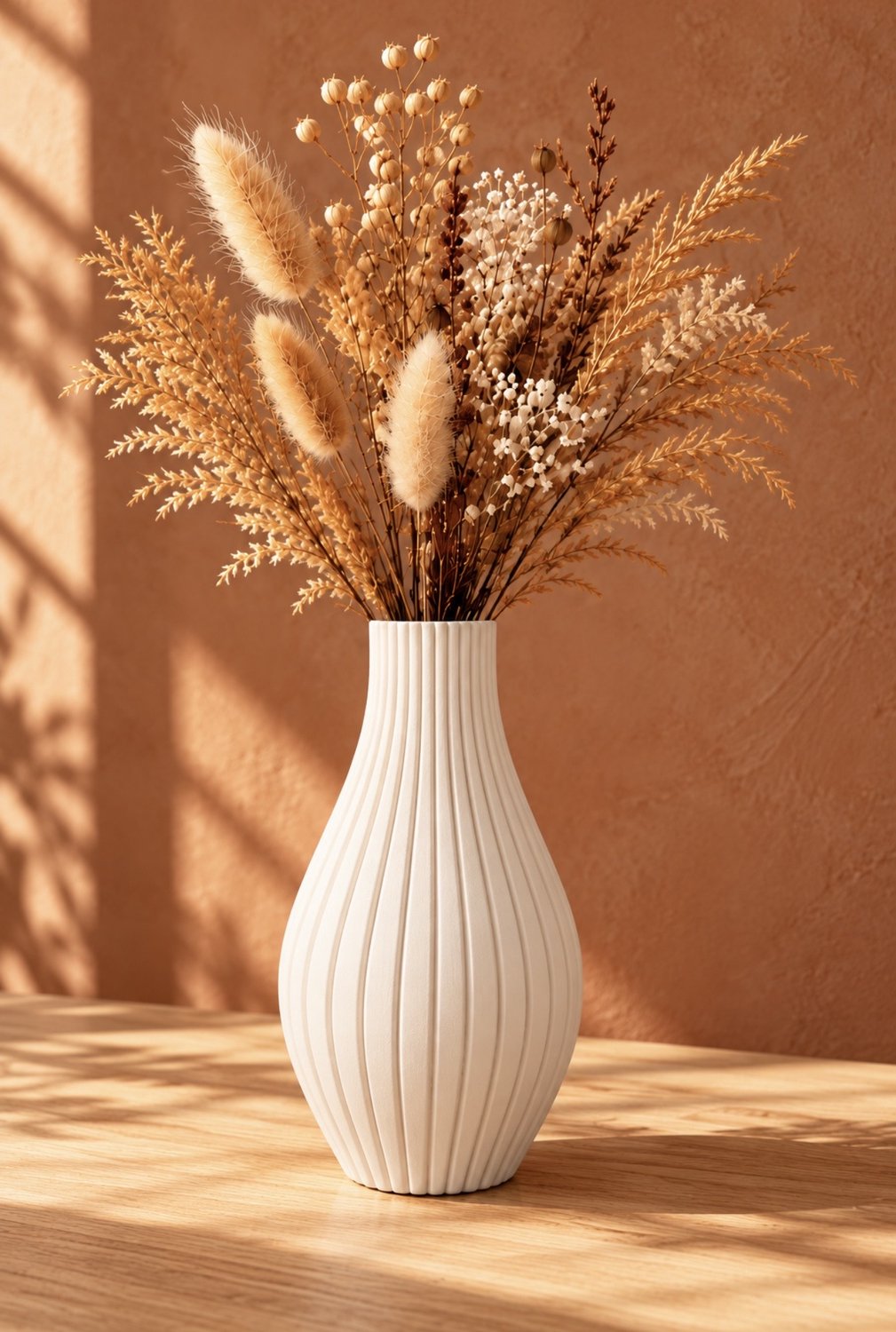 IRBO 3D Design Vaas 20 cm - Organische Japandi Vaas - Scandinavische - Decoratie Bone White