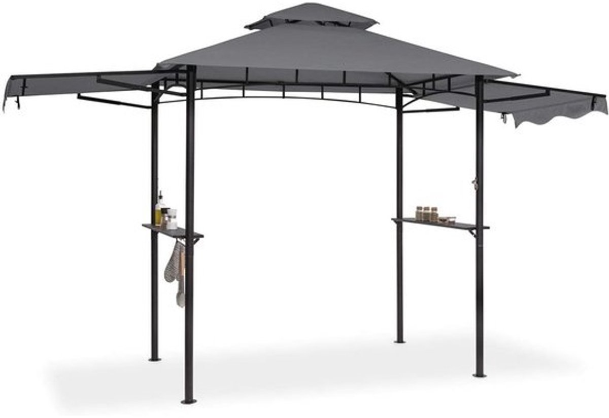 Paviljoen-grill - Met opklapbare zijkanten en brandvertragend dak - Tuinhuis voor BBQ