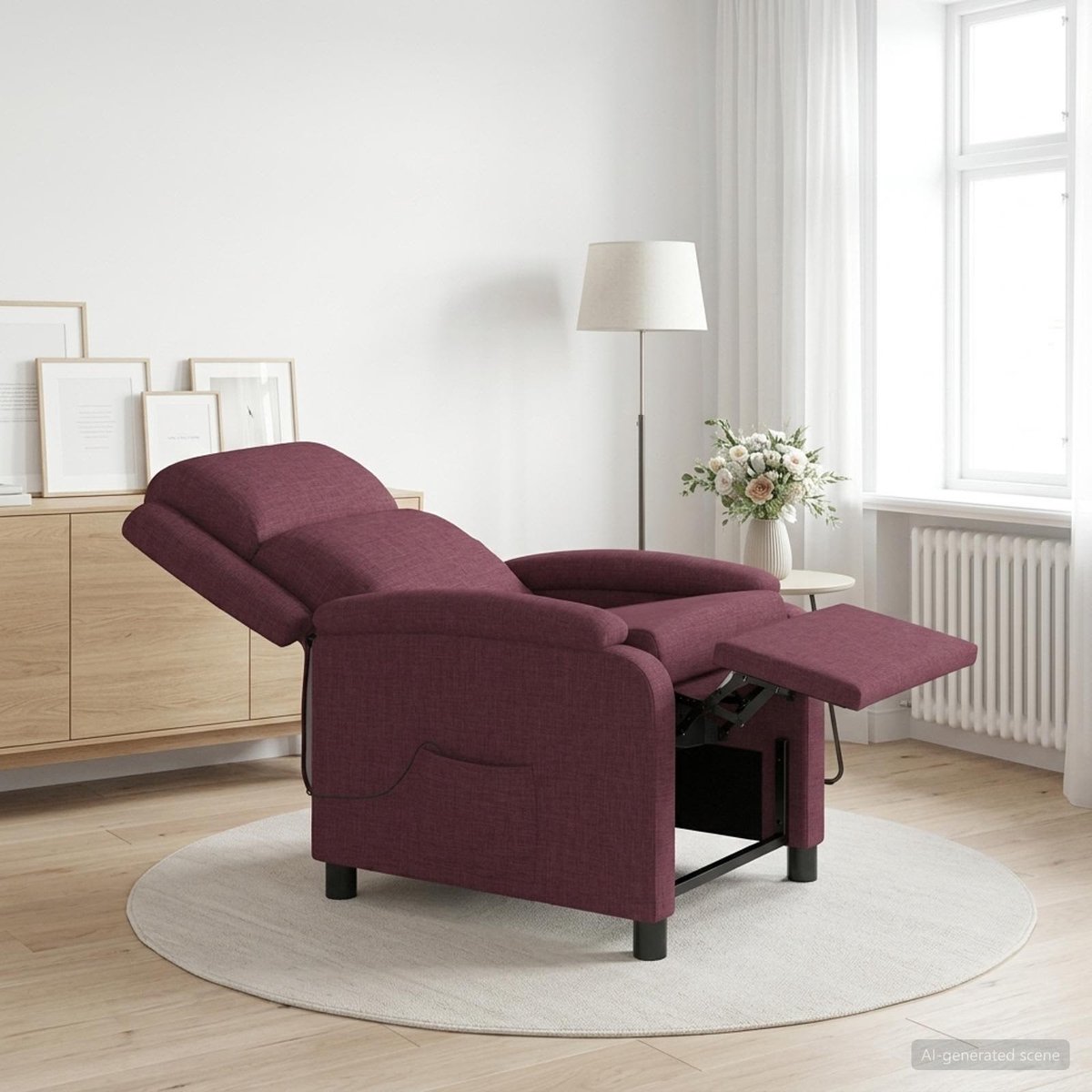 vidaXL Massage - Relaxstoel - Paars - Stof