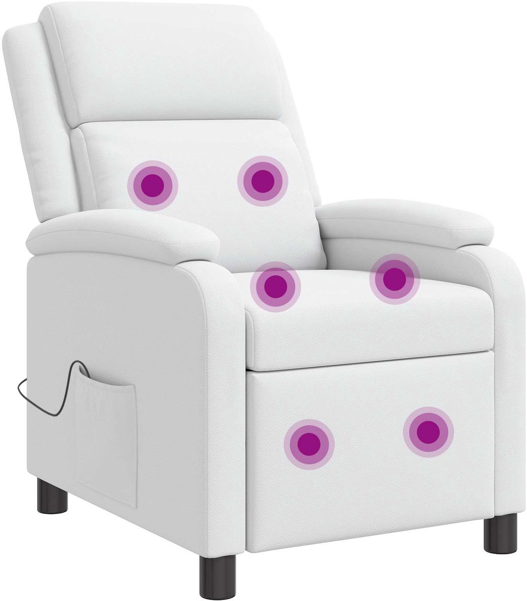 vidaXL - Massage - Relaxstoel - Wit - Kunstleer