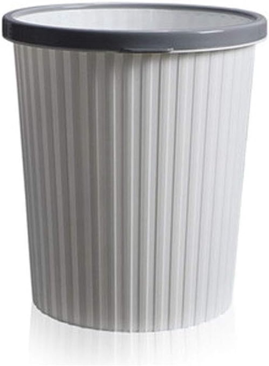 Eenvoudige plastic prullenbak woonkamer slaapkamer badkamer Nordic leuke mode huishoudelijke prullenbak met drukring - ShopVlot