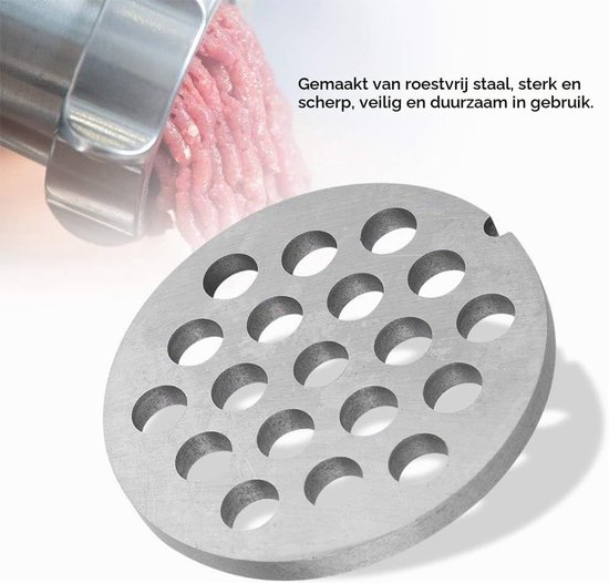 Kwalitatieve Vleesmolen Schijf met 8mm Opening - Ideaal voor Mincen, Malen en Hakken van Vlees — afbeelding 3