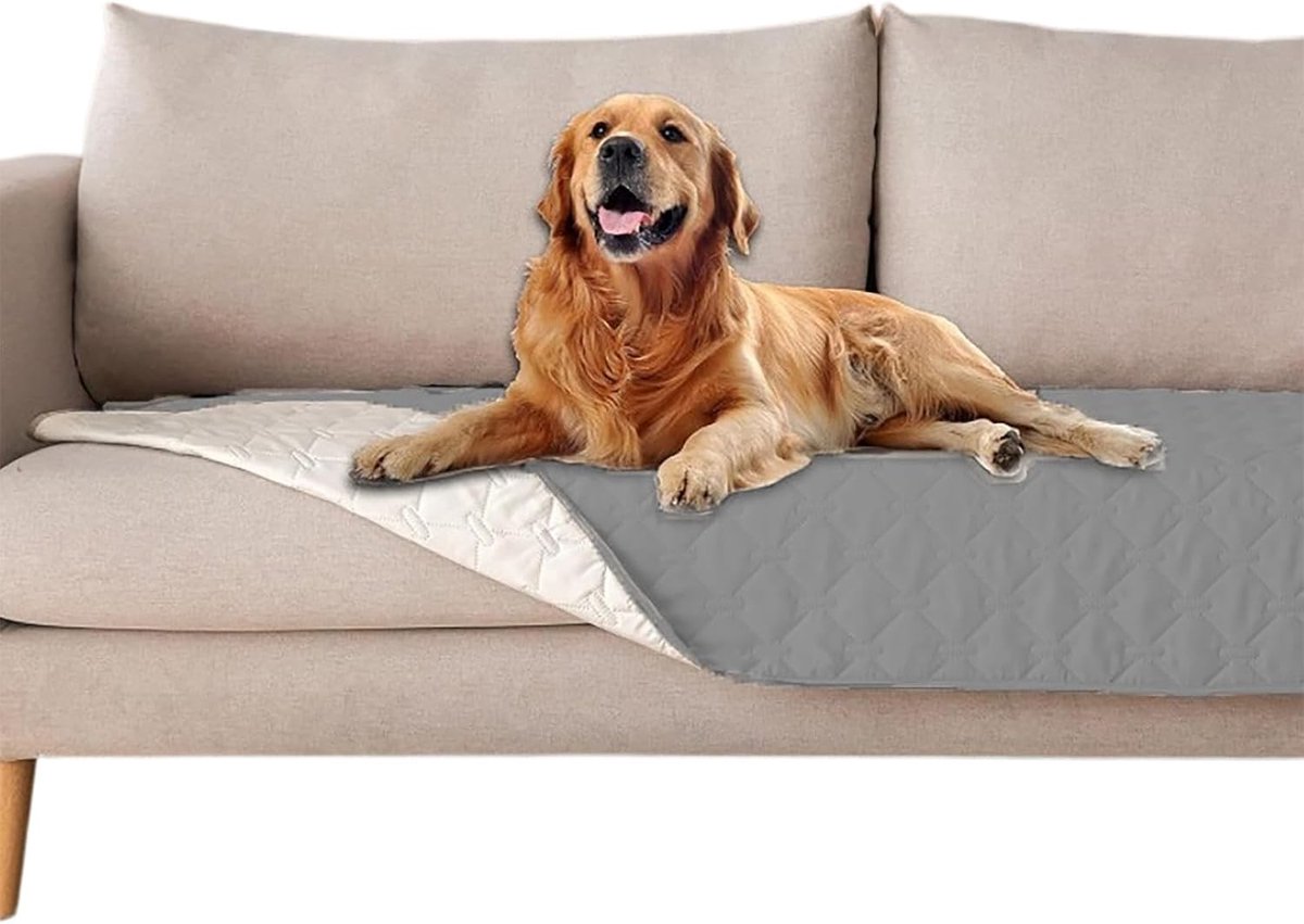 Waterdichte hondendeken 76 x 190 cm, wasbare huisdierdeken, antislip hondendeken, bankbedekking voor honden en katten, grijs, ideaal voor bescherming en comfort