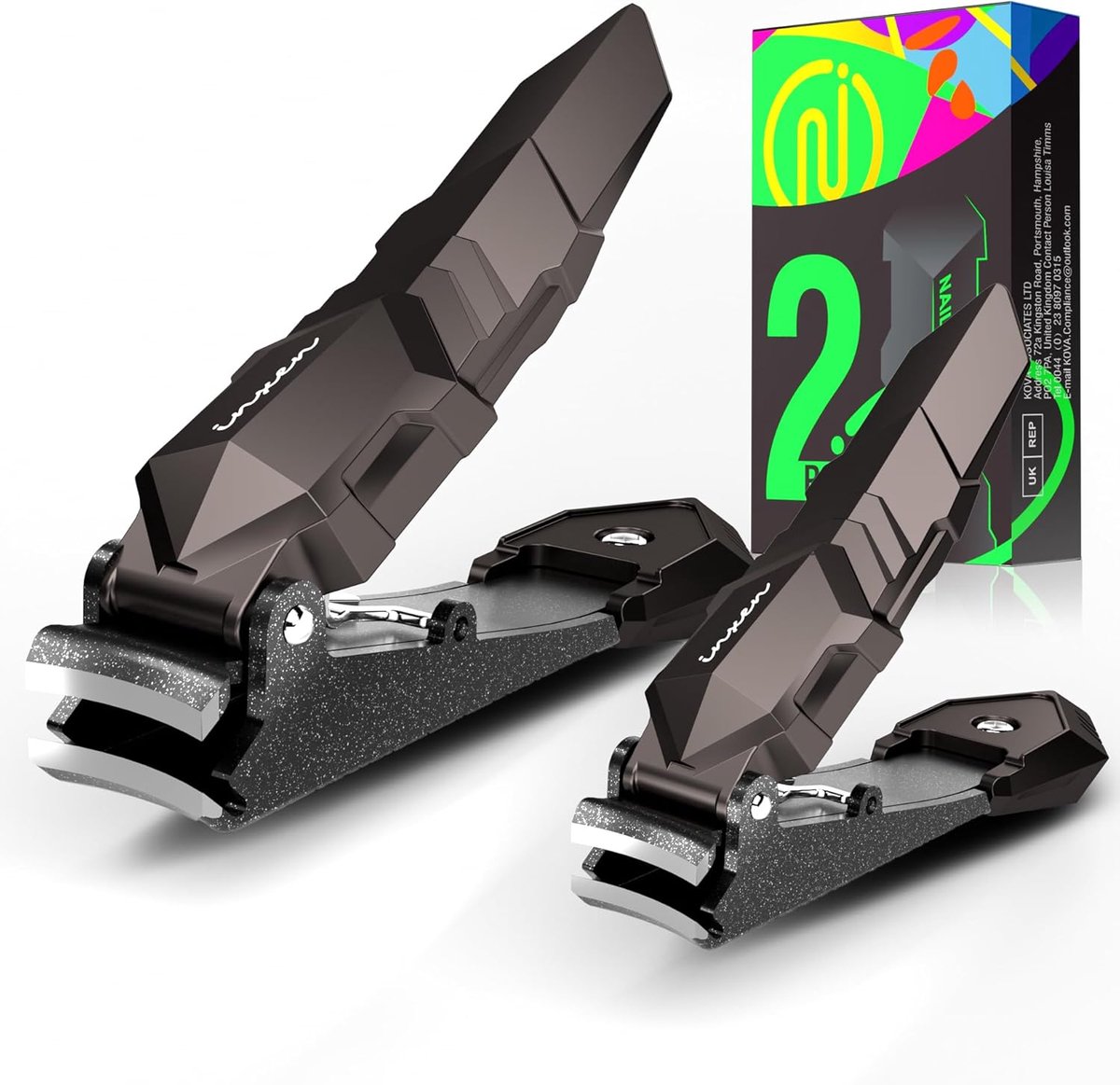Professionele nagelknipper met opvangbak - Scherpe roestvrijstalen nagelknipper - Grote nagelknipper voor vingernagels en teennagels Nagelknipper