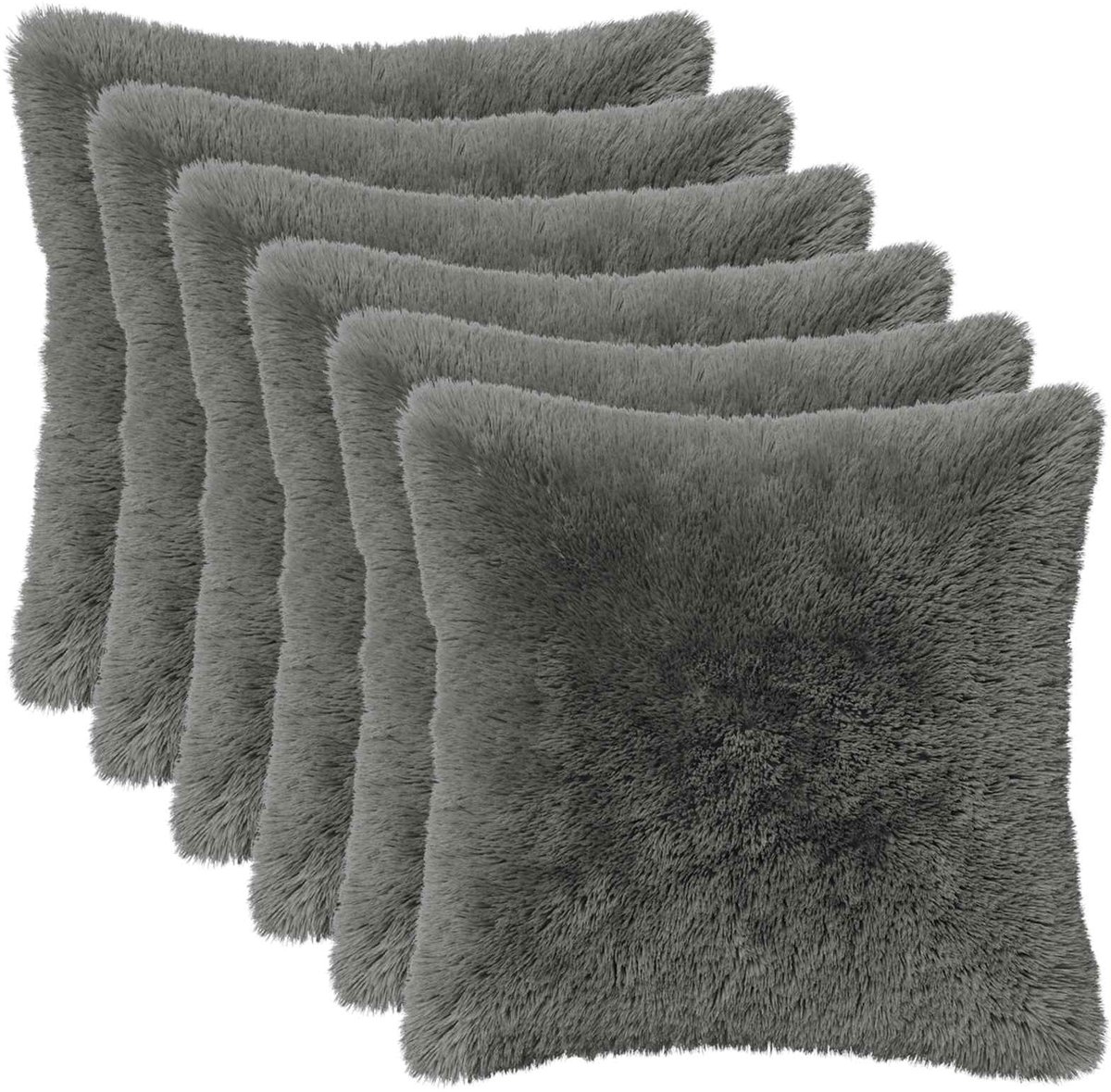 vidaXL Dekenkussen - 6 - st - HEERLEN - Lichtgroen - 50 - x - 50 - cm - PV - Fleece