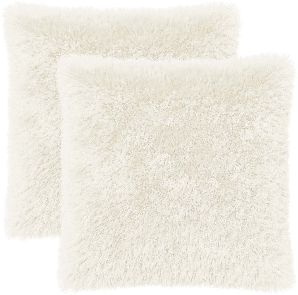 vidaXL Dekenkussen - 2 - st - HEERLEN - Wit - 55 - x - 55 - cm - PV - Fleece