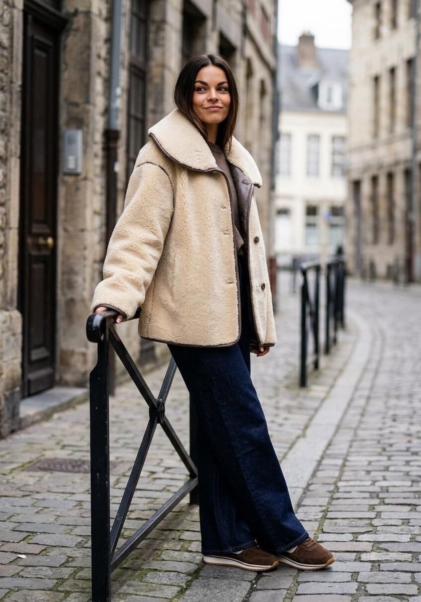 WITHBLACK Wbldajana Pile Jacket Jassen Dames - Winterjas - Beige - Maat XS