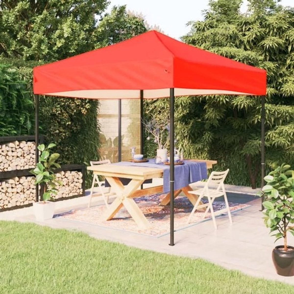 Vouwpaviljoen met zijwanden - Opvouwbare partytent voor buitenactiviteiten - 2x2 m - Voor tuinfeesten, camping en events