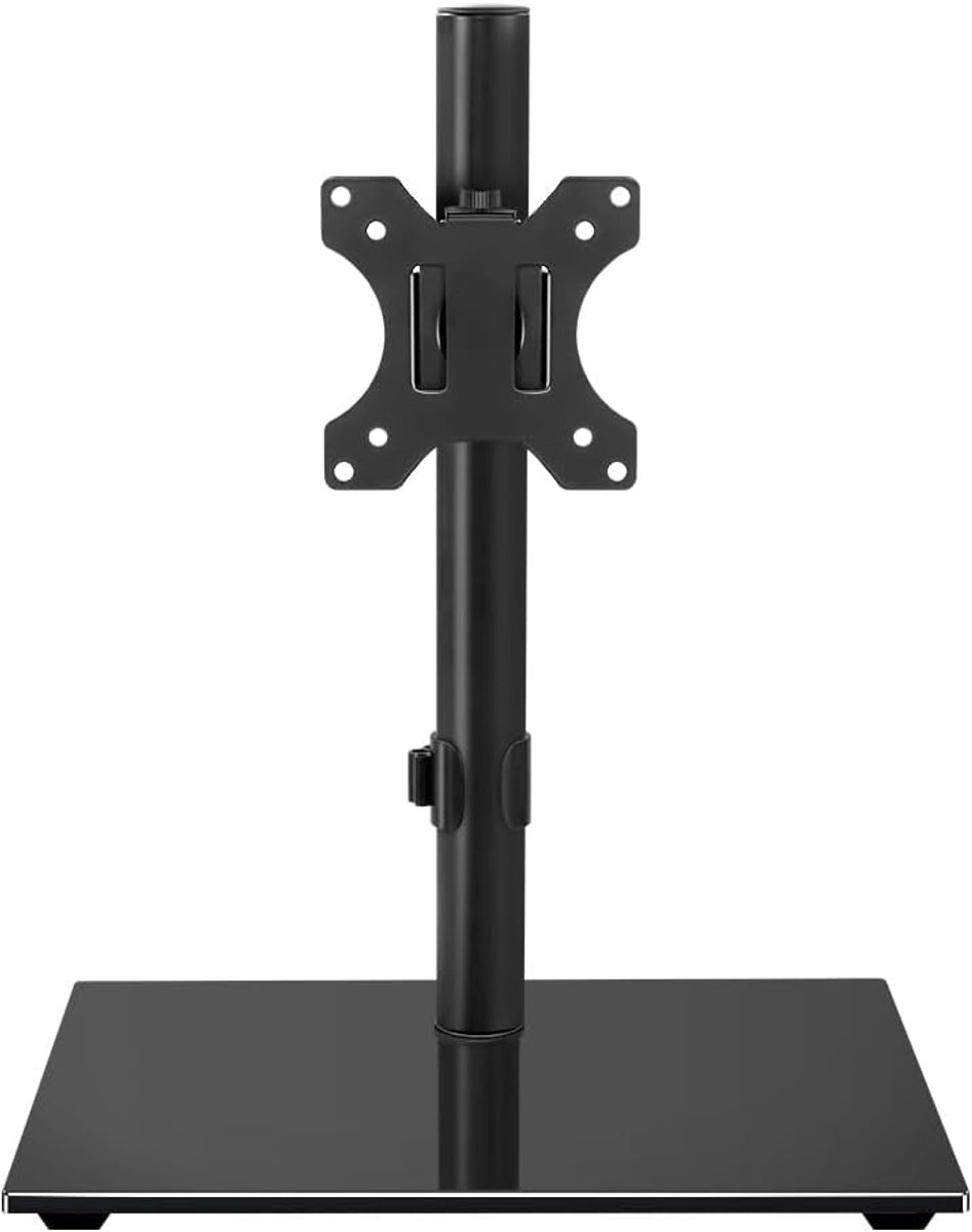 Universal TV stand: suitable for 13-32 inches, 360° rotatable, height adjustable, tempered glass base - ShopVlot