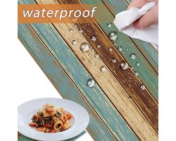 Tablecloth Green Christmas Tablecloth Beer Table Cloth Wooden Stripes Rectangular 140 x 180 cm Autumn Linen Washable - ShopVlot