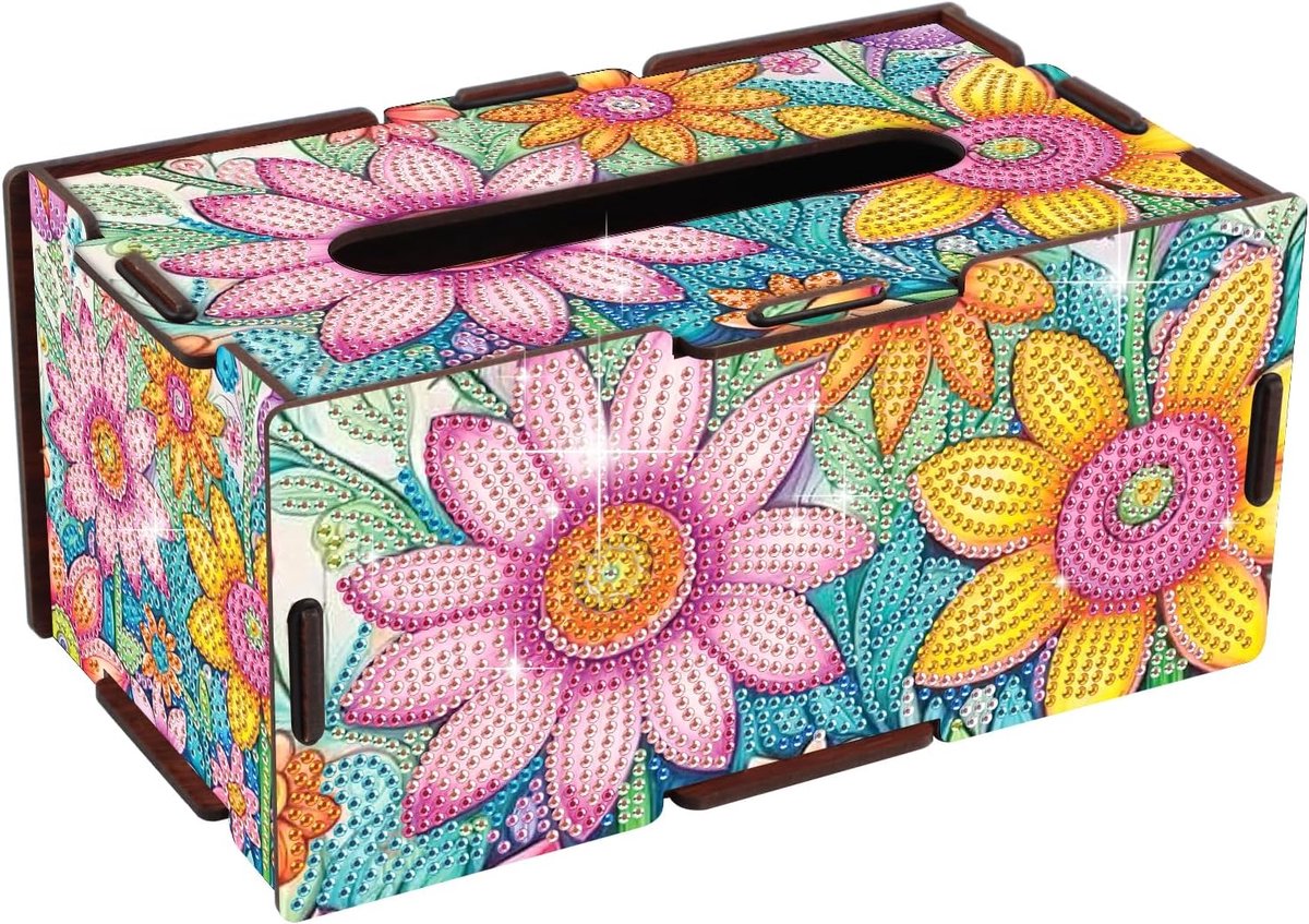 DCIDBEI Diamant Schilderij cosmeticadoekjesbox 22 x 12 cm doos voor cosmetica & zakdoeken doekdoos navulbaar Diamond - ShopVlot