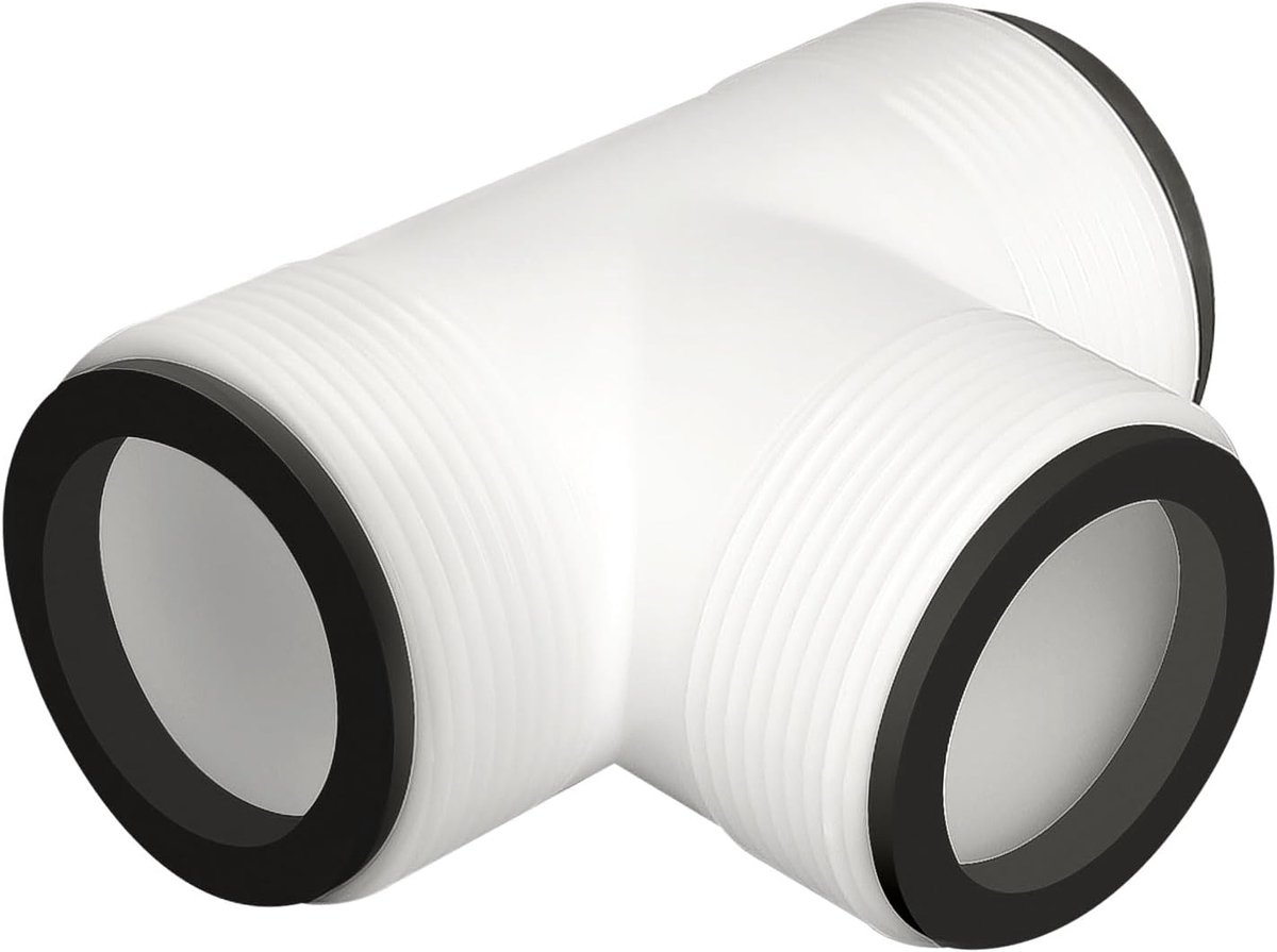 3-weg zwembad aansluiting set 38 mm - PVC slangadapter met 3 zwarte afdichtingen - ideaal voor tuin en zwembad - ShopVlot