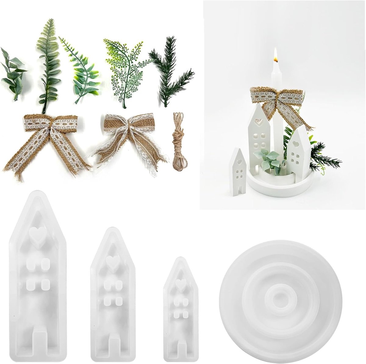 SNAIL GARDEN 4pcs silicone candle moulds - ShopVlot