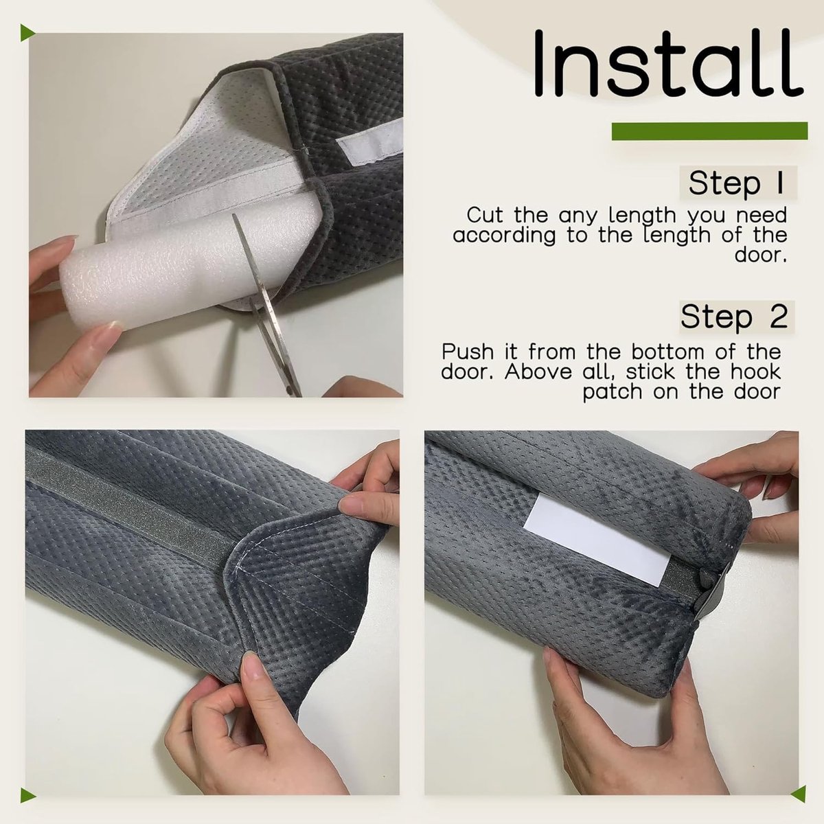 SnelShoppen - Draught Stopper Deur Onder Deur, Winddichte Deurveeg, Geluiddempende Weerstrip, Dubbelzijdige Isolatie, Verstelbare Kierenvuller 76-91 c