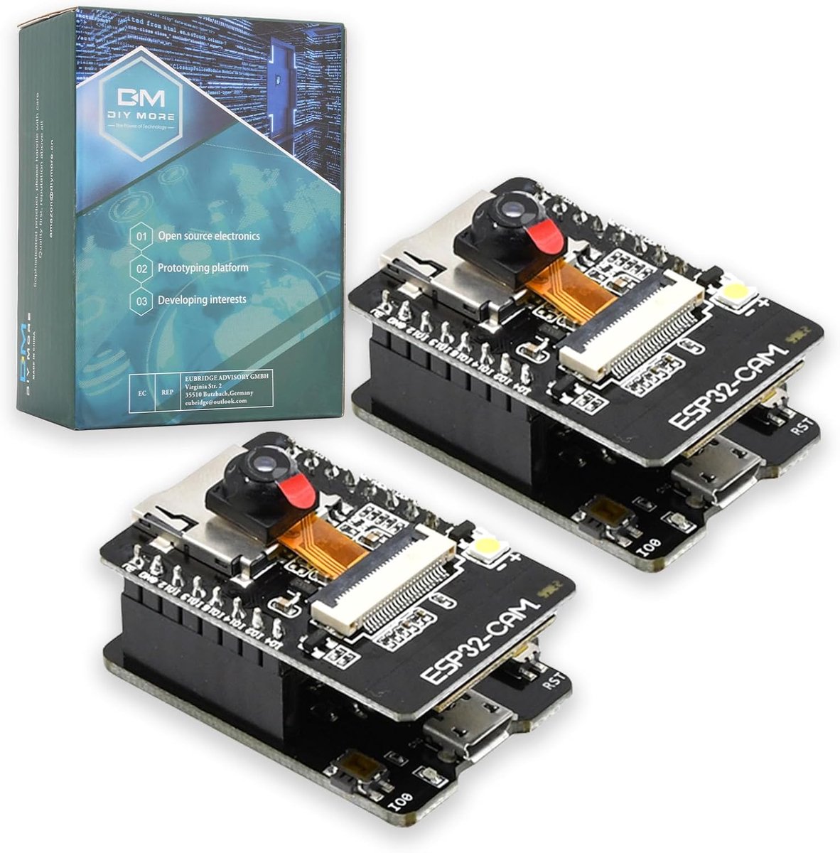 diymore 2pcs For ESP32-CAM-MB WiFi Bluetooth Development Board,For ESP32 Dual-core Wireless Development Board with - ShopVlot
