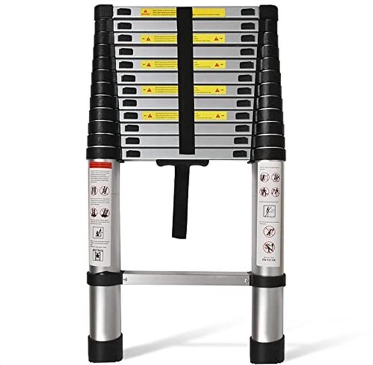 Telescopische verlengladder - 14,5 FT - Opvouwbare aluminium ladder - Voor binnen en buiten