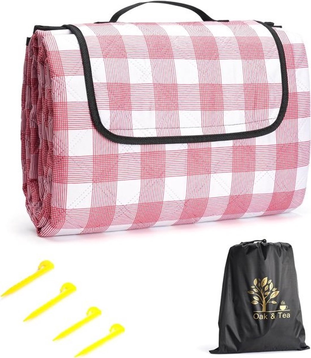 Waterdichte picknickdeken - 150x200 cm - Opvouwbare strandmat - Met draaggreep en hoeklussen - Voor buitenspeelgoed