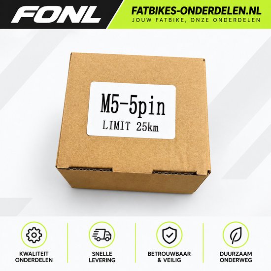 FONL Fatbike Display M5 LCD - Scherm voor Ouxi V8 en H9 - Inclusief Aansluitkabel - Dashboard Elektrische Fiets - Zwart — afbeelding 2