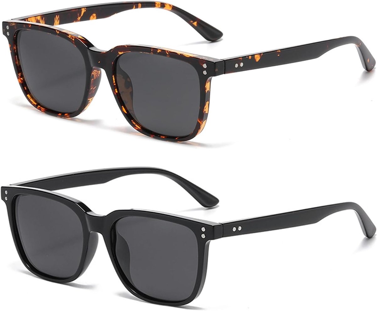 Zonnebrillen voor dames en heren, retro vintage gepolariseerde zonnebril voor heren, UV400-bescherming, stijlvolle en modieuze glazen voor reizen, strand