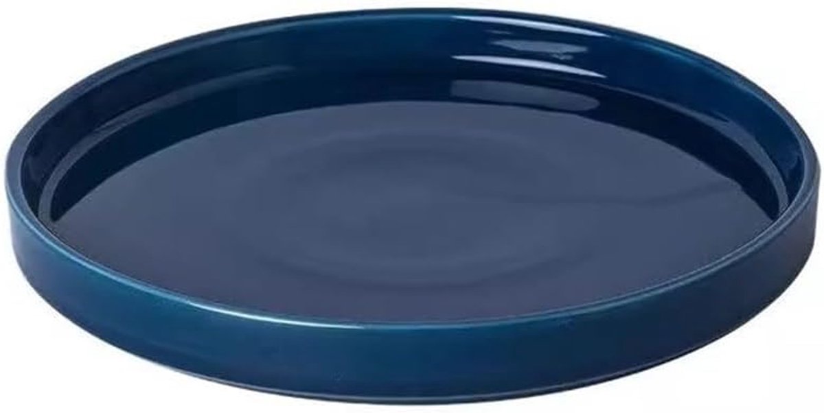 Schotels Druppelbak for tuinplanten, ronde bloempotschotel for woonkamer, balkon of terras(Blue,Groot)