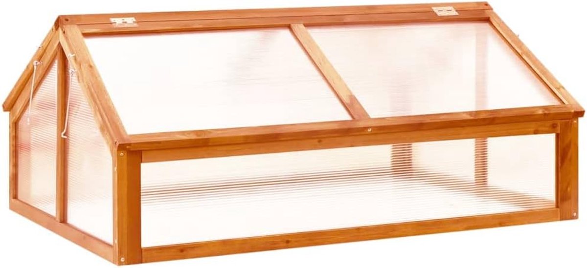 114x80x50 Cm Bruine Houten Kas met Dennenhout, Vorstbescherming voor Planten, Kruidentuinkas voor Buiten, Voldoende Ruimte voor Groenten en Bloemen, Stabiel en Duurzaam, (Bruin)