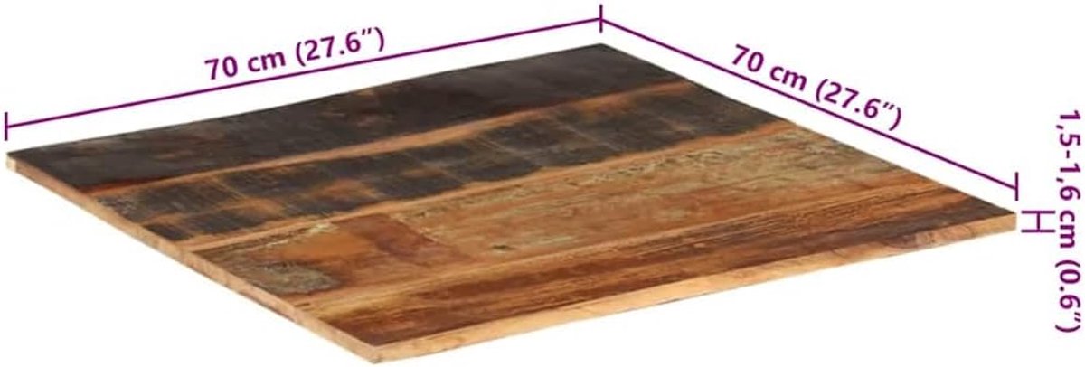 Vierkant Tafelblad, Houten Bureauvervanger, Massief Hout voor Eettafels, Bureaus, Keukeneilanden en Woonmeubilair (70 x 70 cm 15-16 mm #47)