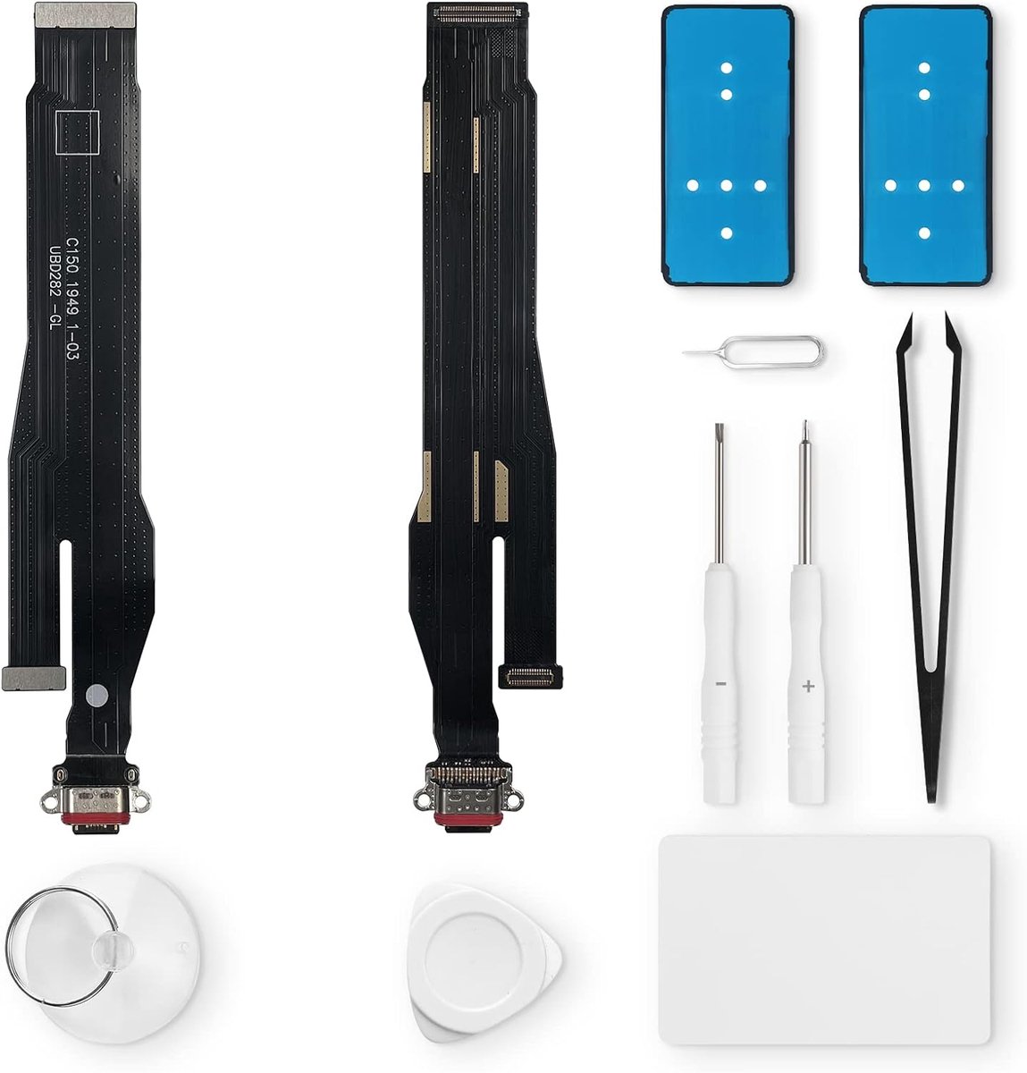 Vervanging voor Oppo Find X2 Lite/Reno3 oplaadpoort, USB-oplaadpoort, microfoon, hoofdtelefoonaansluiting met reparatieset