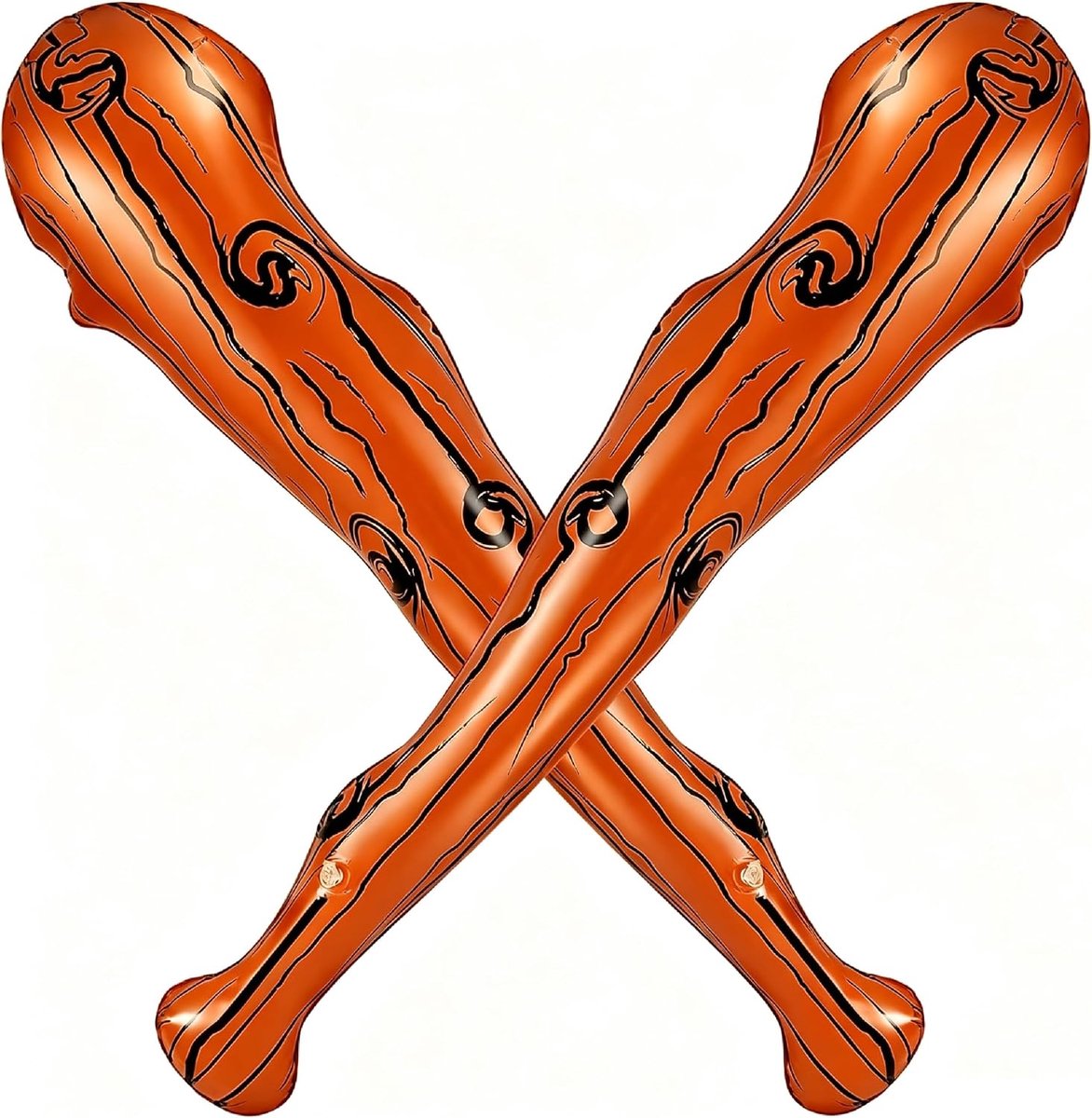 Honkbalknuppels 2 Stuks, 35 Inch / 89 cm, Steentijd Thema Knots voor Grottenmens Kostuum, Feestaccessoire van PVC voor Verkleedfeest, Themafeest en Decoratie