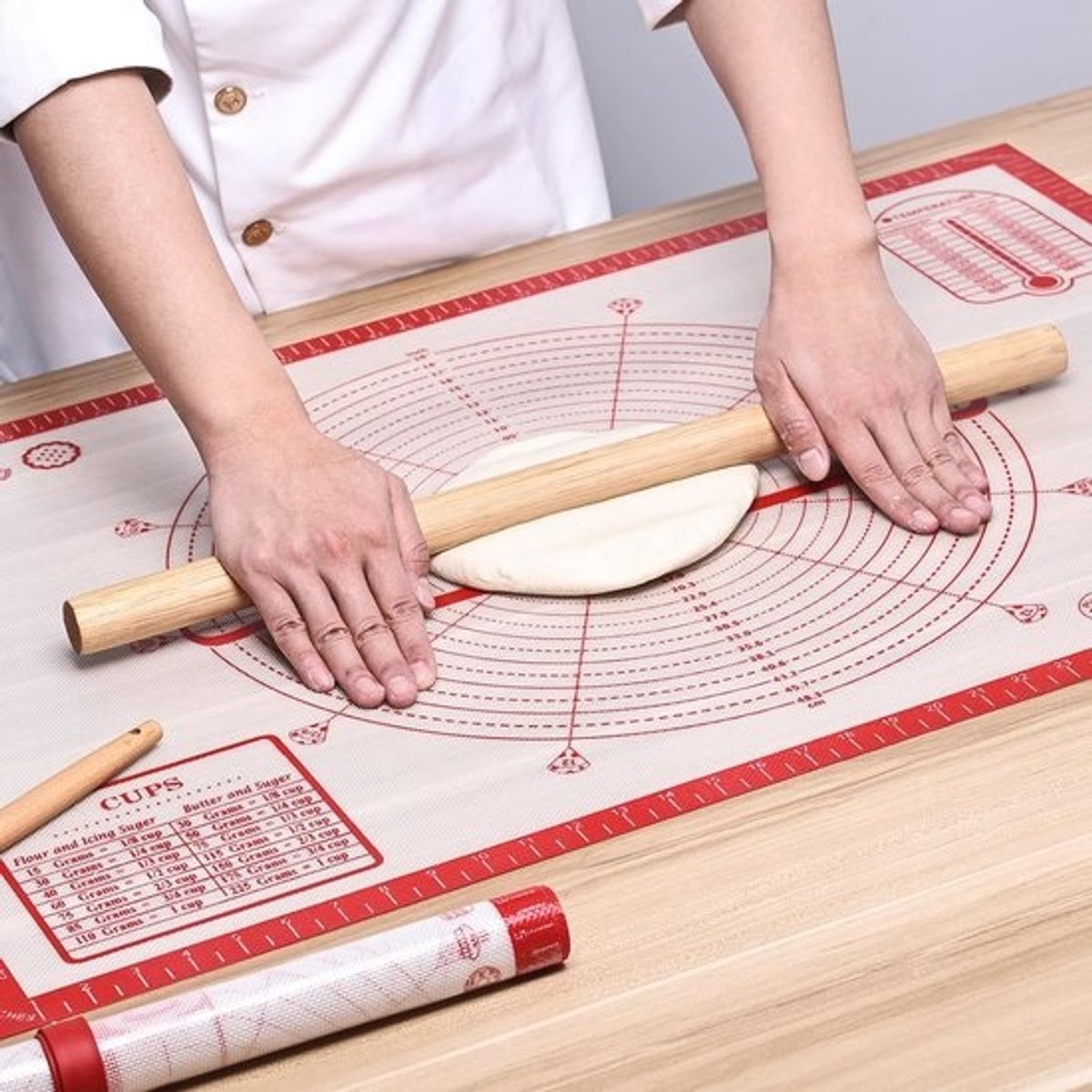 Extra grote siliconen bakmat 91 x 61 cm - antiaanbak- en antislipdeegmat voor oven