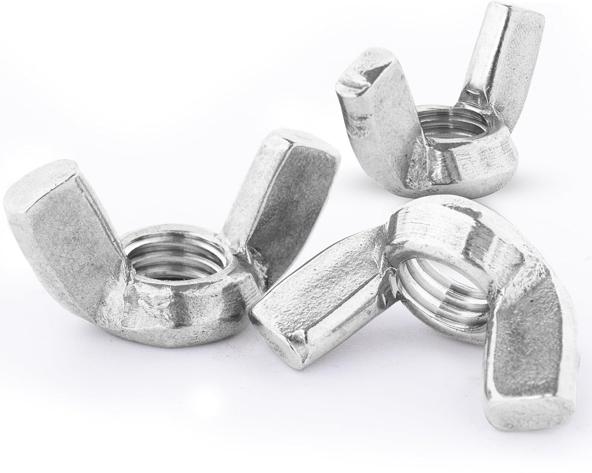 Vleugelmoeren M5-10 stuks vlindermoeren roestvrij staal A2 V2A metrische roestvrije hoogwaardige vleugelmoer Wing Nut (10, M5)