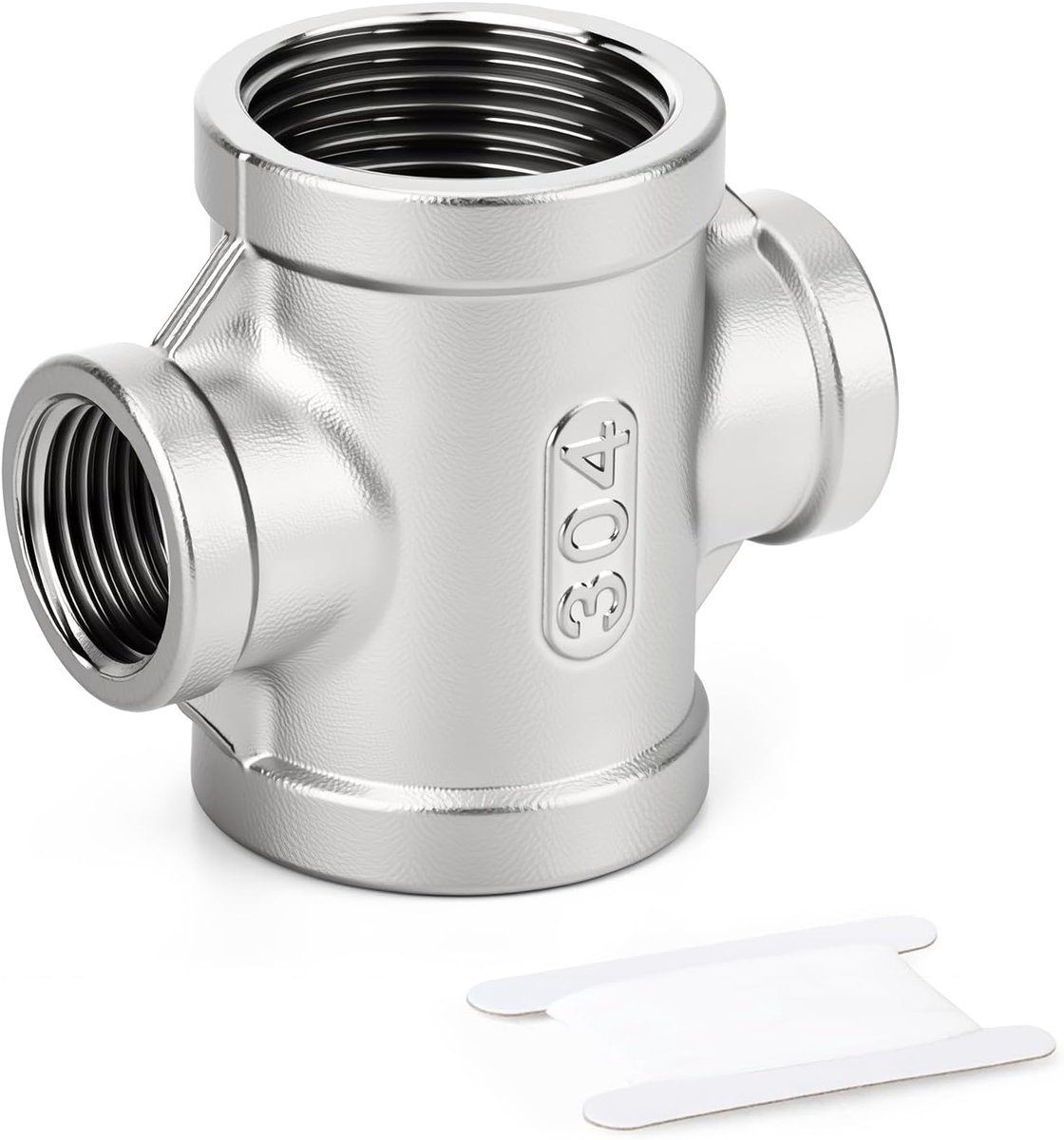 1"×1/2" BSP Binnendraad RVS 304 Verloop Kruis