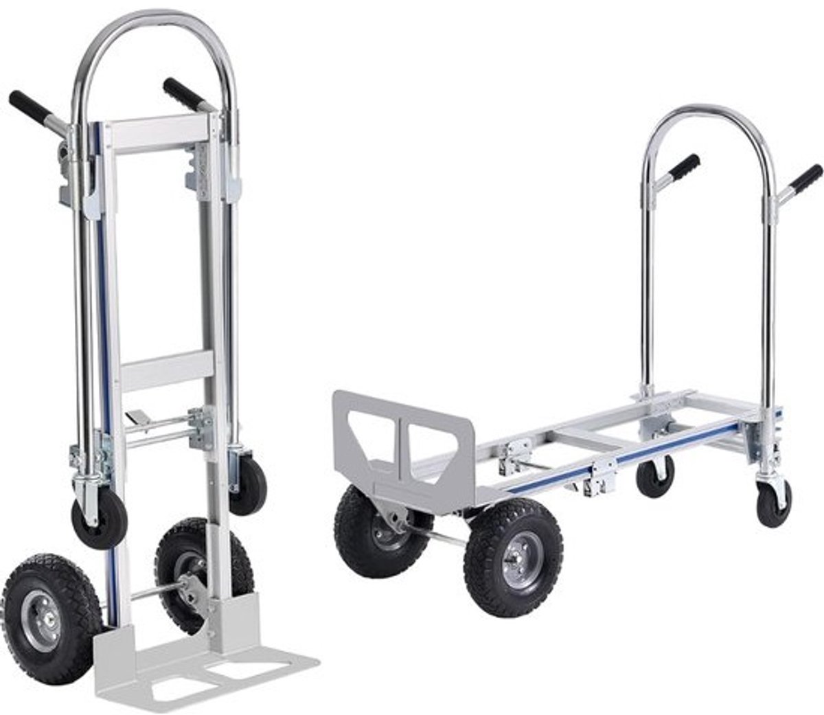 Aluminium - Opvouwbare steekwagen - Inklapbare kar - Festival kar - 365 kg - Transport - Magazijn - 2-in-1 model