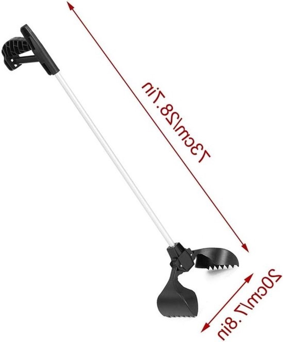 Poepschep - Lange steel - Hondenpoepgrijper - Zwarte poepschep - Voor hondenpoep