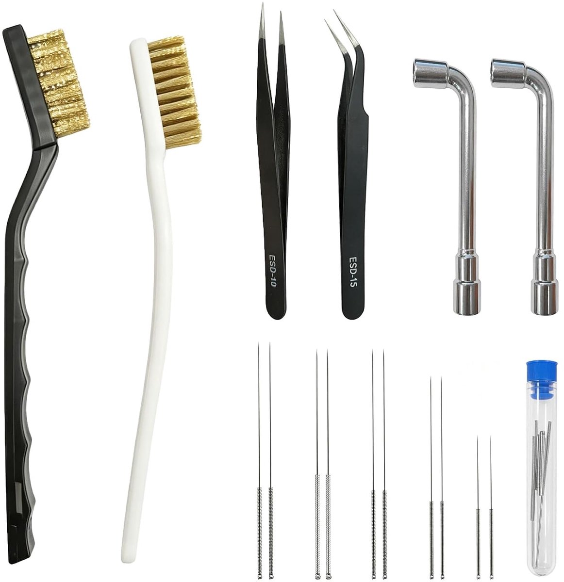 Spuitreinigingsset voor 3D-printers met sproeierreiniger, messingdraadborstel, L-vormige zeskantsleutel 6 mm en 7 mm - ShopVlot