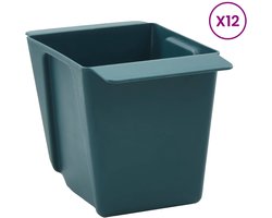 vidaXL - Bloembakken - voor - Euro-pallets - 12 - st - Groen - 14 - x - 9 - x - 9,5 - cm
