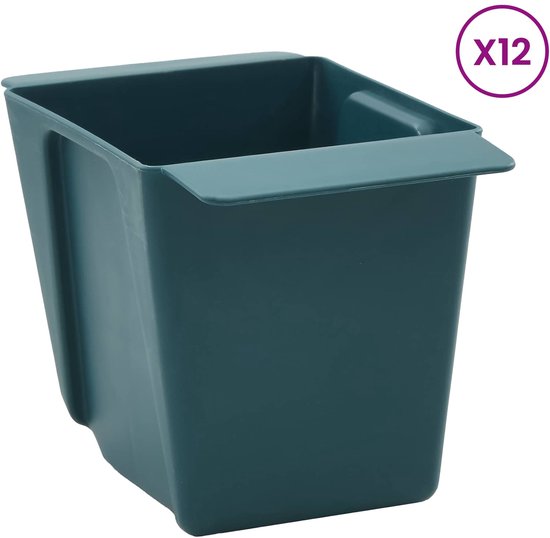 vidaXL - Bloembakken - voor - Euro-pallets - 12 - st - Groen - 14 - x - 9 - x - 9,5 - cm