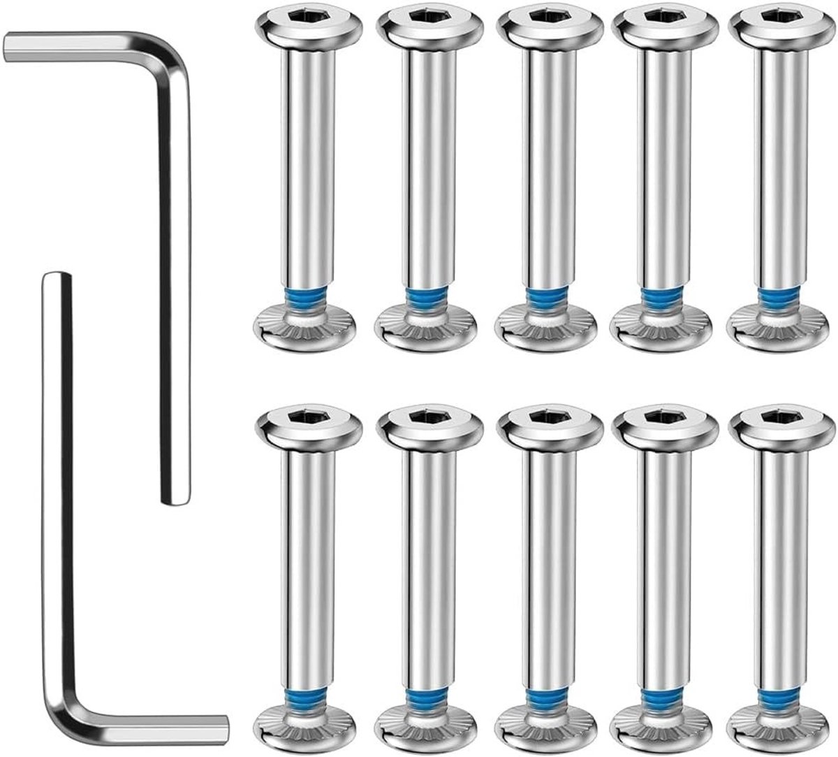 12 schroeven en 2 moersleutels voor inline skates skate accessoires vervangingsonderdelen en reparatiesets voor skates en kofferwielen