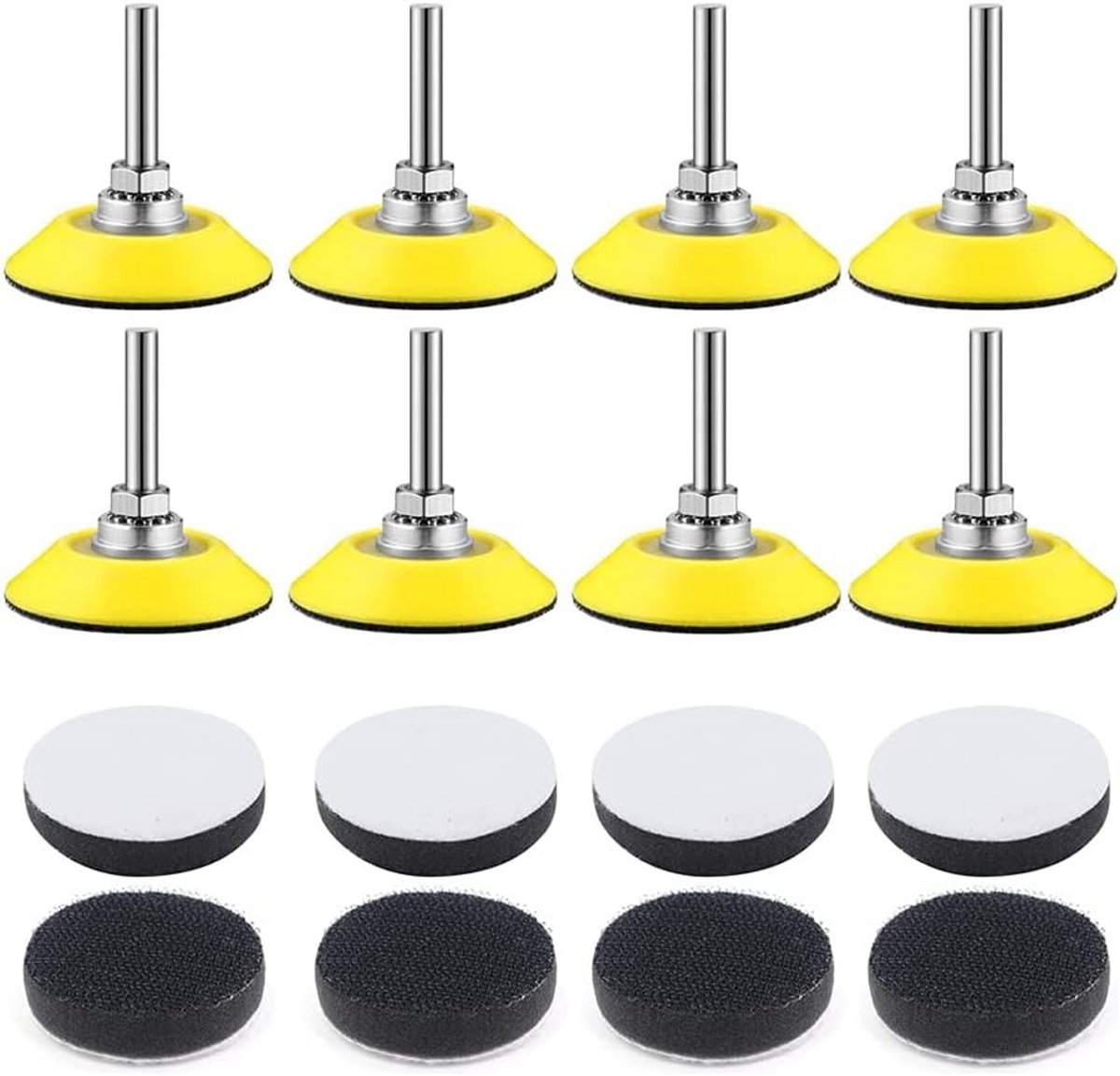 Polijstpad adapter set met 8 stuks, 50mm schuurpads en spraypads voor een perfecte afwerking
