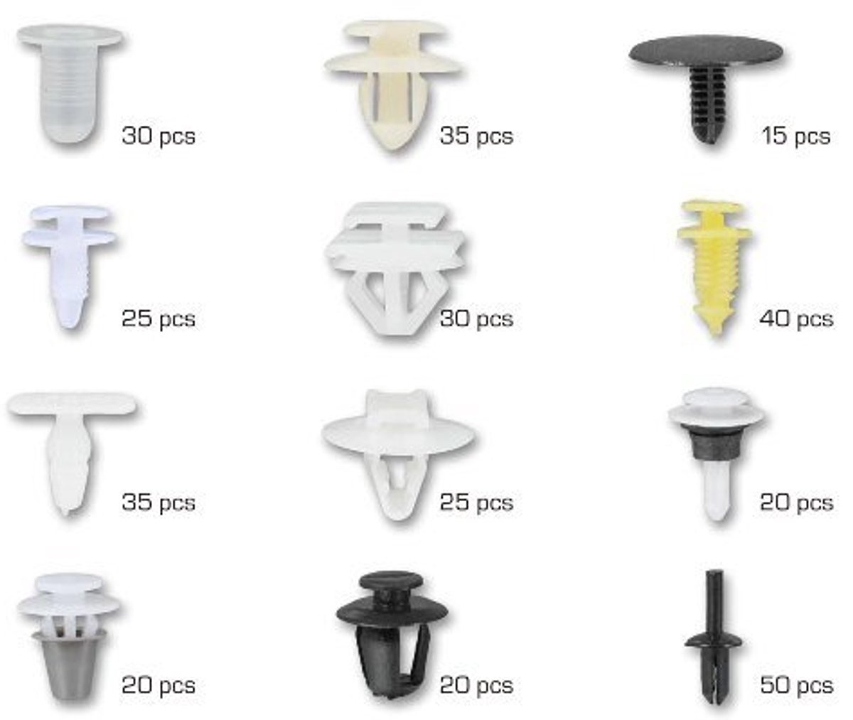 peugeot autoclips assortiment 345 delig - klemmen - deurpaneel clips - interieurclips - asta