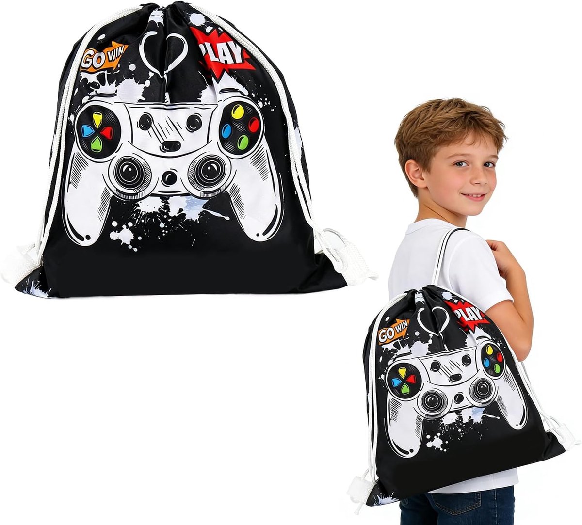 Gymtas met trekkoord voor kinderen, waterdichte zwembadtas, grote capaciteit voor sport, sportschool, reizen, school - ShopVlot