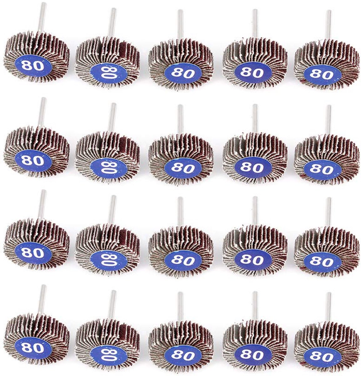 Fan Grinder, 20 Pieces Sanding Heads 32 x 10 x 3.2 mm for Rotary Tools, 80 Grit Sandpaper, Polishing Wheel - ShopVlot