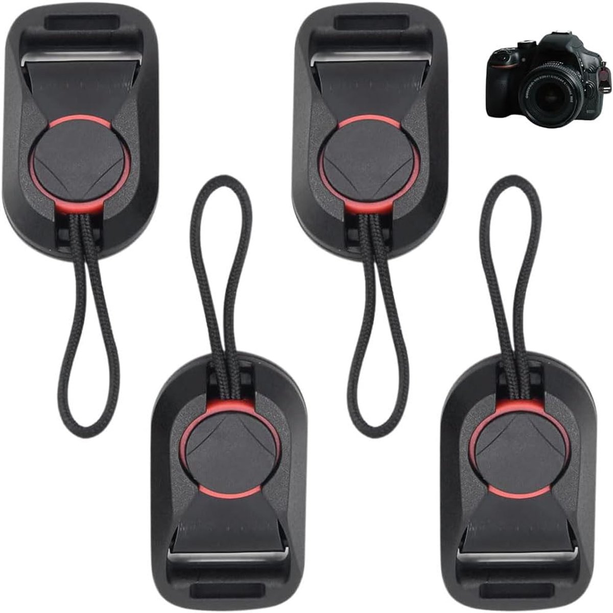 4 stuks camerriemen, snelsluiting, bevestigingssysteem, camerariem gesp, camera, nek, schouderriem, adapter - ShopVlot