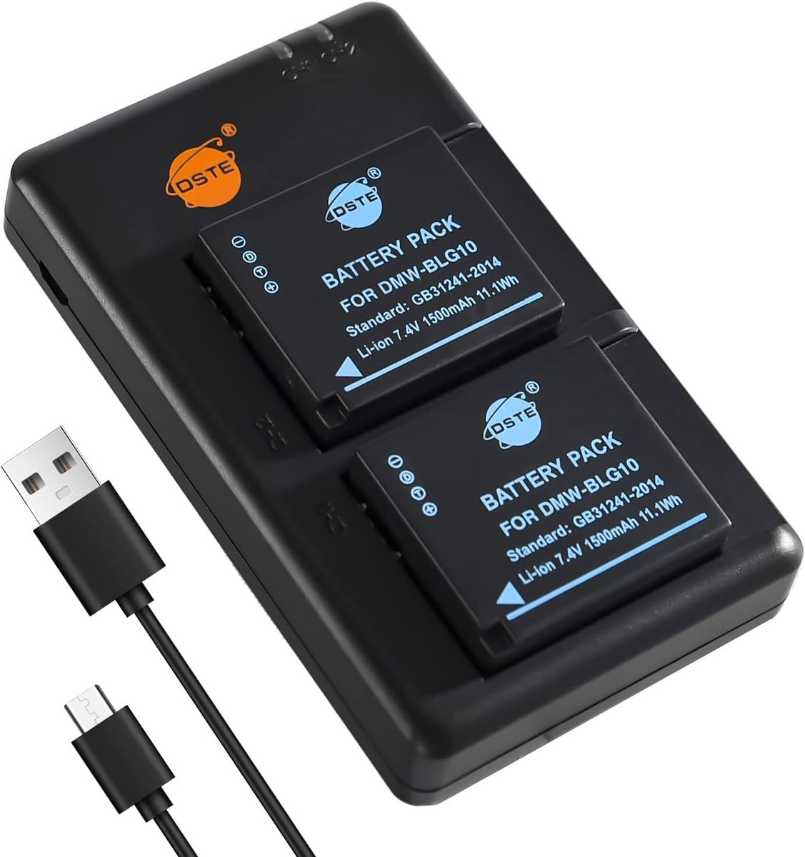 DSTE 2PCS DMW-BLG10 Charger Battery Compatible with Panasonic Lumix DC-LX100 II, DMC-GF6, DMC-GX80, DMC-GX85 - ShopVlot
