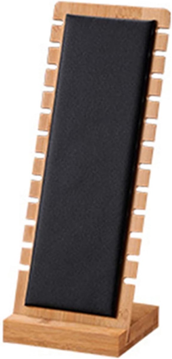 Dailygoods- Sieradenstandaard Houten - Sieraden Organizer - Kettingenhouder - Armband Houder - Sieradenrek - Slank Design met Leer - Sieradenhouder